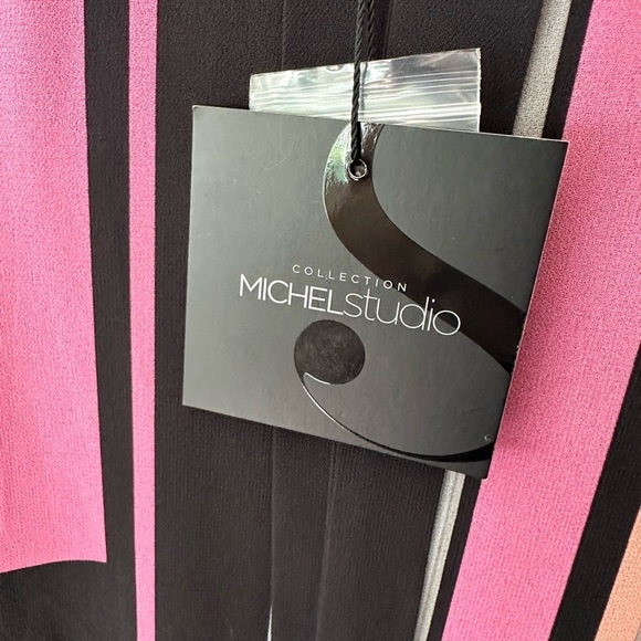 Michel Studio NWT midi striped dress sleeveless SZ 14 - Picture 4 of 5